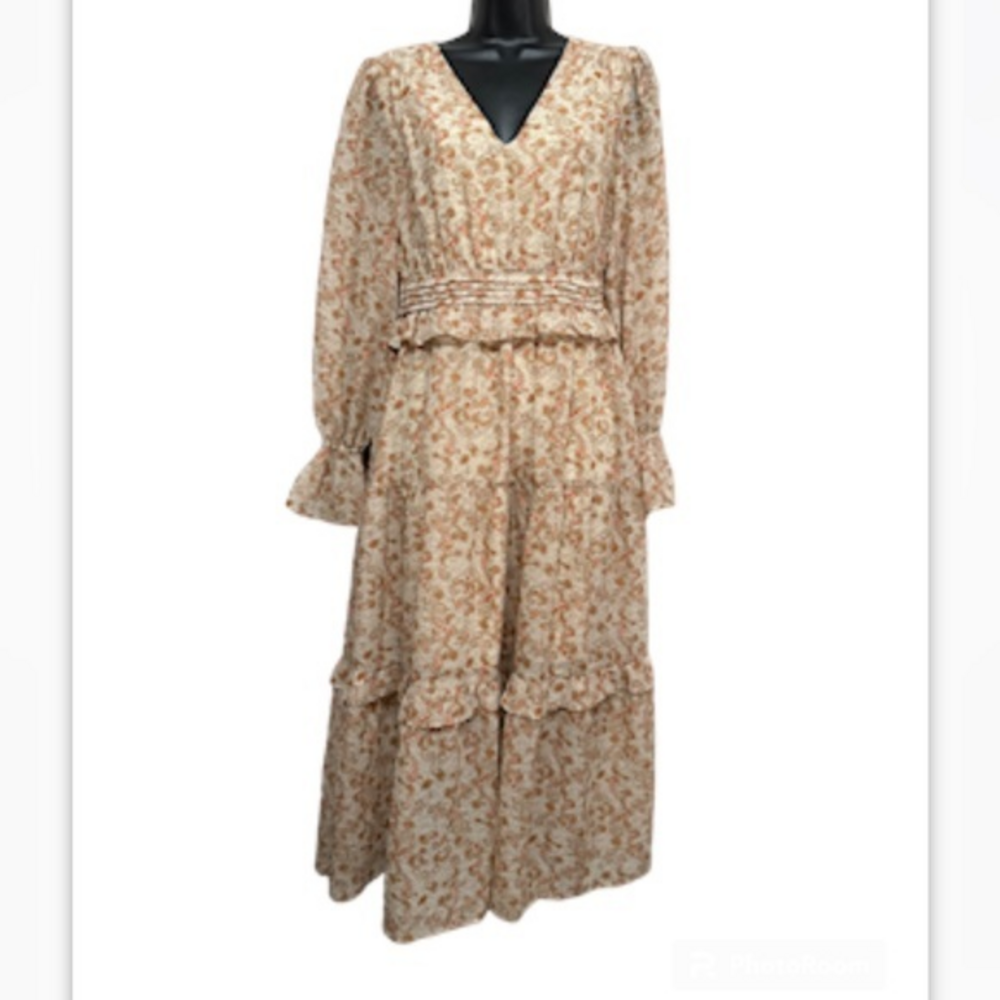 Women’s floral LoveRiche Love Riche flowing Boho Maxi Dress size Small (726)